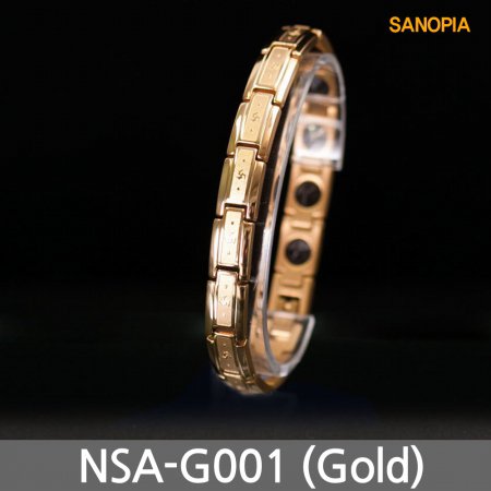  사노피아 써지컬 게르마늄 자석팔찌 NSA-G001 (골드 S)