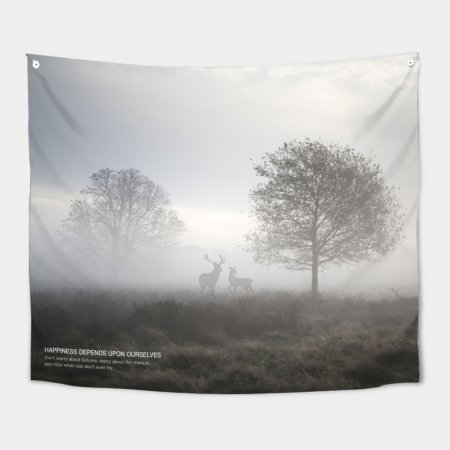  대형 패브릭 포스터 안개숲 150x130cm