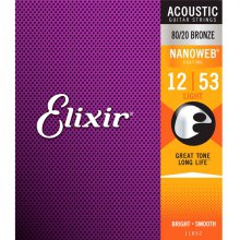 [추가다운쿠폰]Elixir Acoustic NANOWEB Light (012-053) 엘릭서 나노웹 통기타줄 11052