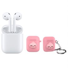 에어팟 Air Pods [애플정품] + 에어팟 키링 케이스 어피치 [핑크]