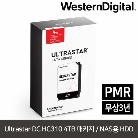 WD Ultrastar DC HC310 4TB 패키지 / 무상3년 NAS 용 HDD