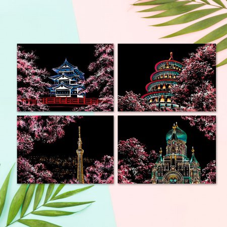 컬러 스크래치 카드 컬러링북 DIY(A4)-벚꽃엔딩(4종)
