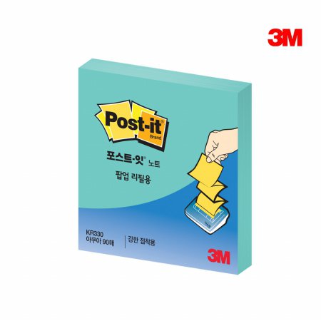  3M 포스트잇 팝업리필 KR-330 SSN 아쿠아