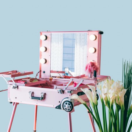  [리퍼상품] LED조명 수납화장대 마이퍼펙트데이 핑크