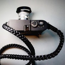 [Barton1972] 바톤 스트랩 브레이드 레더 피치 블랙 XL Leather Neck Strap Braided XL Pitch Black
