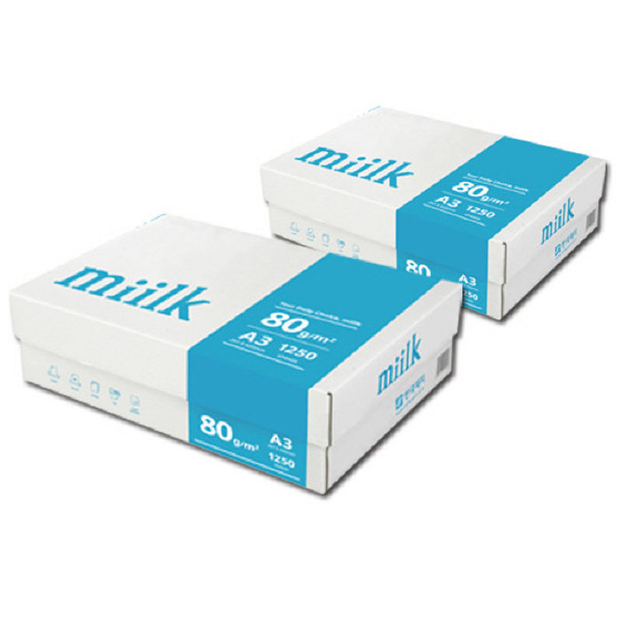 밀크 A3용지 80g 2박스 2500매 Miilk