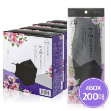 웰즈 무궁화 마스크 KF94 블랙 3D마스크 200매 100% 국산원부자재 국내생산