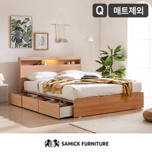 로니 LED 빅서랍 3단 수납침대(매트제외Q)