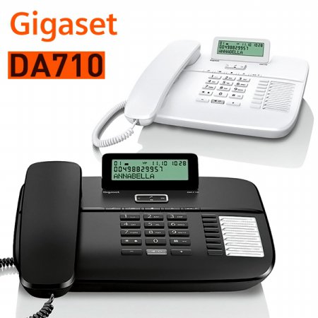 Gigaset 유선 일반 키폰 전화기 DA710 발신자 표시 CID 사무 블랙
