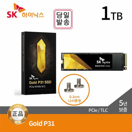 SK하이닉스 Gold P31 1TB M.2 NVMe TLC SSD 5년보증