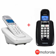 모토로라 디지털 한글지원 무무선전화기 S3001A+S3001AH (W+B)
