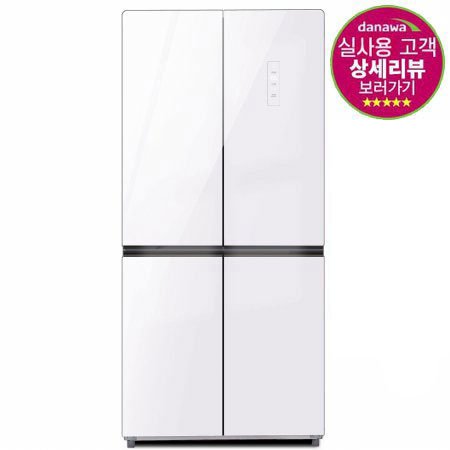 [포토상품평이벤트] 4도어 글램글라스 인버터 냉장고 HRF-H433WW 세미빌트인 (433L) 화이트