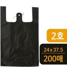 T2호 검정 비닐봉지200매 비닐봉투 시장봉지 마트봉지