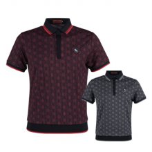 남성 봄 여름 골프웨어 골프 패턴 카라 반팔 티셔츠