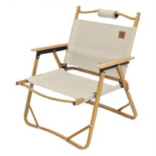 [해외직구] 휴대용 우드 사각 접이식 캠핑 의자 체어 베이지 소형