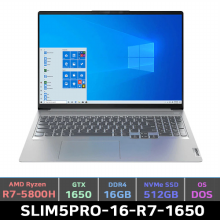 슬림5프로 SLIM5PRO-16-R7-1650 (R7-5800H, GTX 1650, 16GB, 512GB, Freedos, 16 inch, 클라우드그레이)