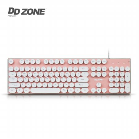 DDZONE K-650 LED 레인보우 레트로 키보드 핑크
