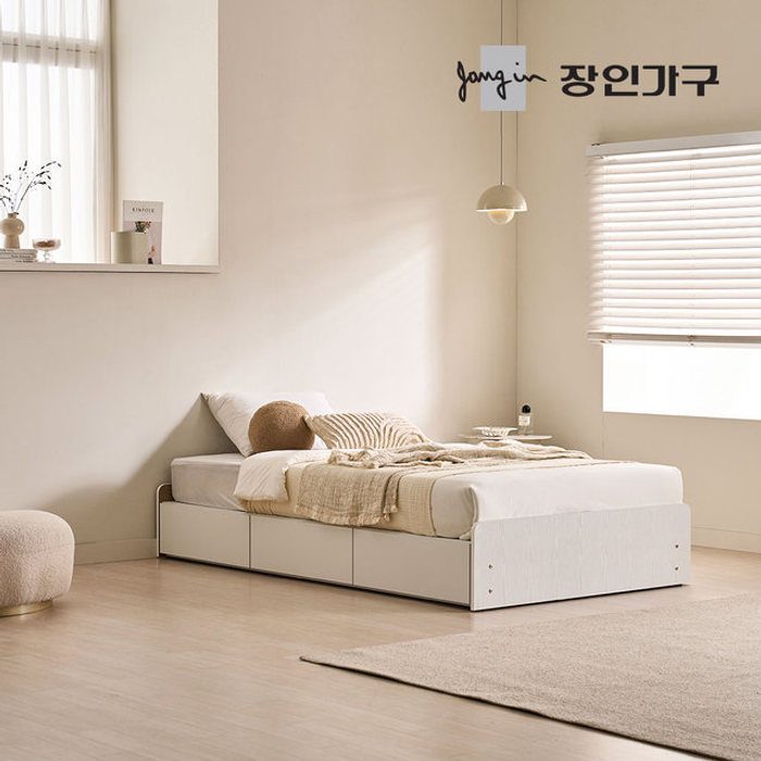 장인가구 토리노 무헤드형 서랍침대 싱글+본넬스프링매트