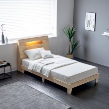 케어 편백나무 원목 LED 평상형 침대 SS 포켓매트