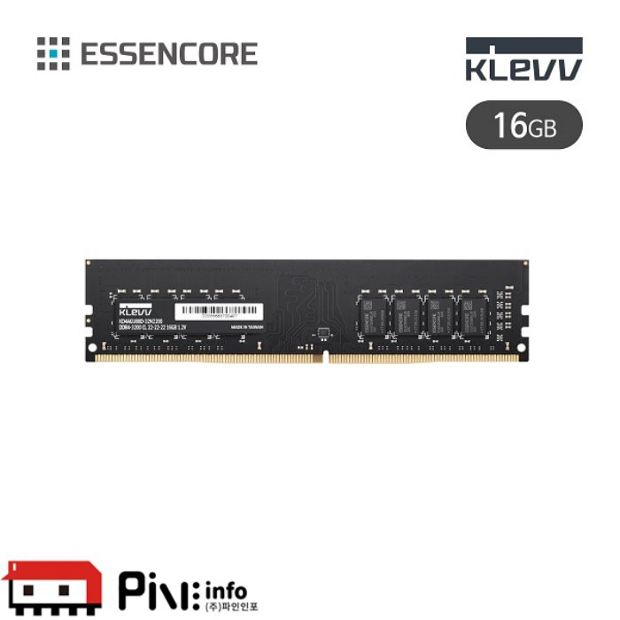 에센코어 에센코어 KLEVV 16G PC4-25600 CL22 DDR4 파인인포