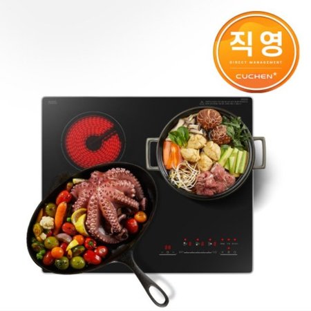 쿠첸 3구 하이브리드 전기레인지 CIR-O2S3410DSBE