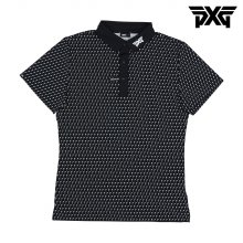 [해외직구] PXG 남성 골프웨어 애슬래틱 핏 핀플래그 폴로 카라 반팔 티셔츠 블랙
