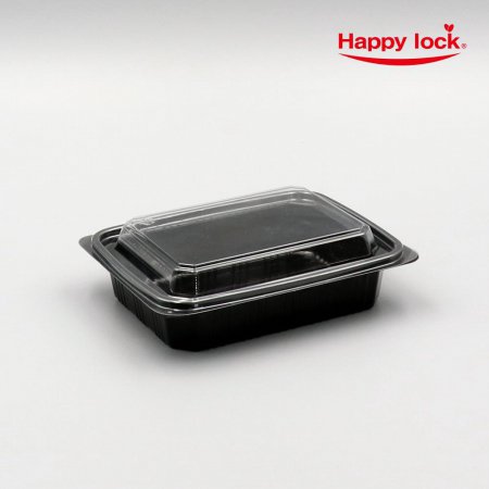 [소량]일회용 샐러드 반찬 용기 206(블랙)-200set (뚜껑포함)