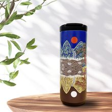 민화담음 슬림 텀블러 D 550ml - 일월오봉도[마야캘리그라피]