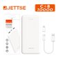  JETTSE 슬림 듀얼 보조 배터리 1만[화이트][10,000mAh][A타입/5핀/C타입]