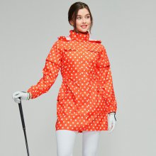 (특가)선덜랜드 여성 심실링처리 도트무늬 소매탈부착 레인코트/사파리비옷 - 16412RC22