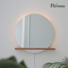 [ 파로마 본사 ] 블링크 일자 선반 원형 인테리어 거울 LED형 500