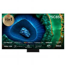 [전국무료설치]191cm QD-Mini LED 4K TV 안드로이드12 구글 TV 75C855 (설치유형 선택가능)