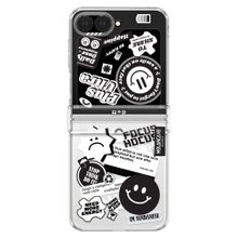 모란카노 갤럭시 Z플립6 크리스탈 디자인 힌지 보호 맥세이프 투명 휴대폰 케이스