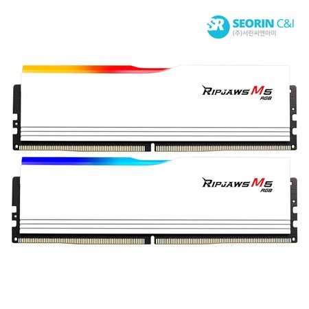 [서린공식] G.SKILL DDR5-6000 CL30 RIPJAWS M5 RGB 화이트 패키지 (32GB(16Gx2))