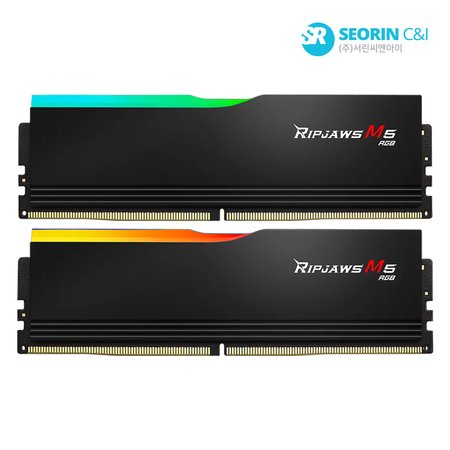 [서린공식] G.SKILL DDR5-6000 CL30 RIPJAWS M5 RGB 블랙 패키지 (64GB(32Gx2))