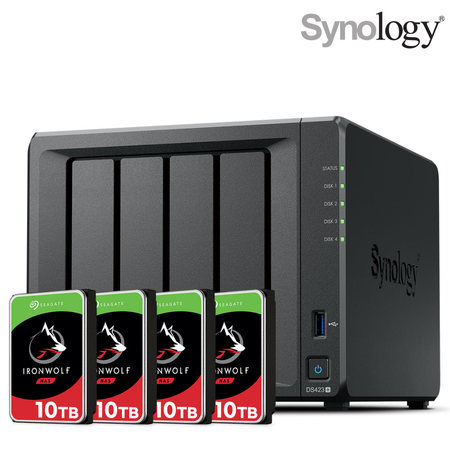 시놀로지 나스 DS423+4Bay NAS 아이언울프 10TB 하드디스크 40TB 합본