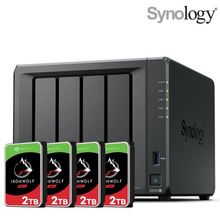 시놀로지 나스 DS423+4Bay NAS 아이언울프 2TB 하드디스크 8TB 합본