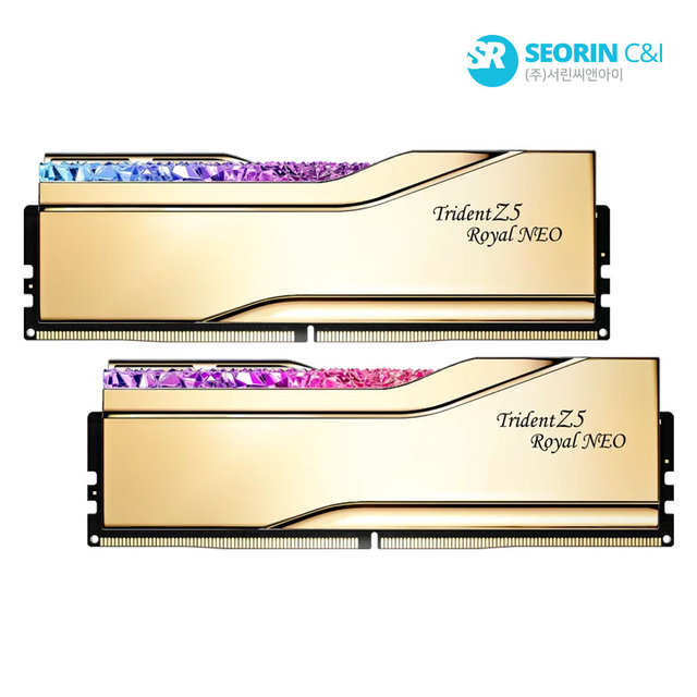 [서린공식] G.SKILL DDR5-6000 CL28 TRIDENT Z5 ROYAL NEO 골드 (32GB(16Gx2))