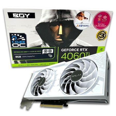 갤럭시 BOY 지포스 RTX 4060 Ti WHITE OC D6 8GB