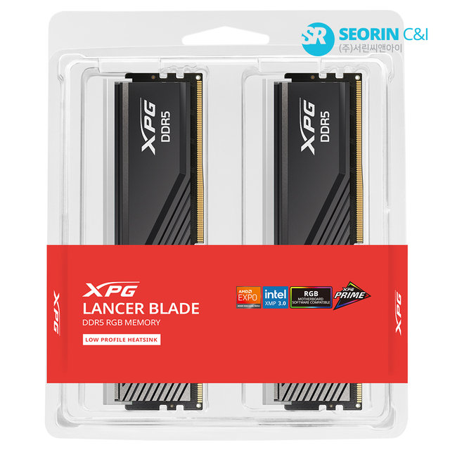 [서린공식] ADATA DDR5-6000 CL30 LANCER BLADE RGB 블랙 패키지 서린 (64GB(32Gx2))