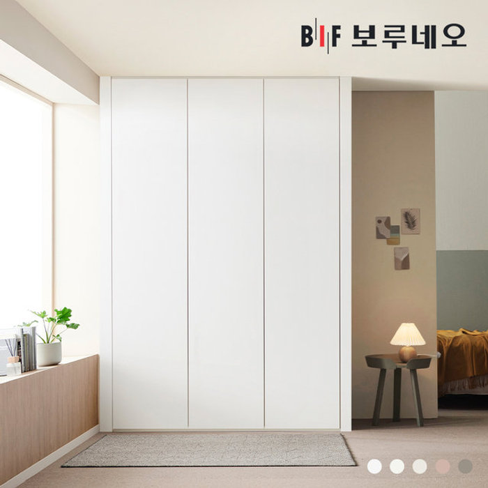 보루네오 160cm 레스 무몰딩 여닫이 작은방 붙박이장