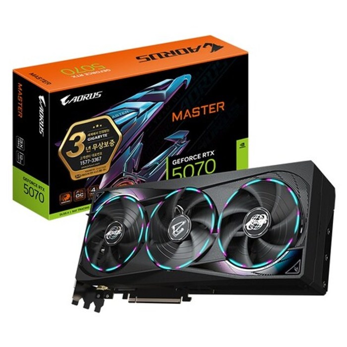 기가바이트 GIGABYTE AORUS 지포스 RTX 5070 MASTER D7 12GB 제이씨현 G