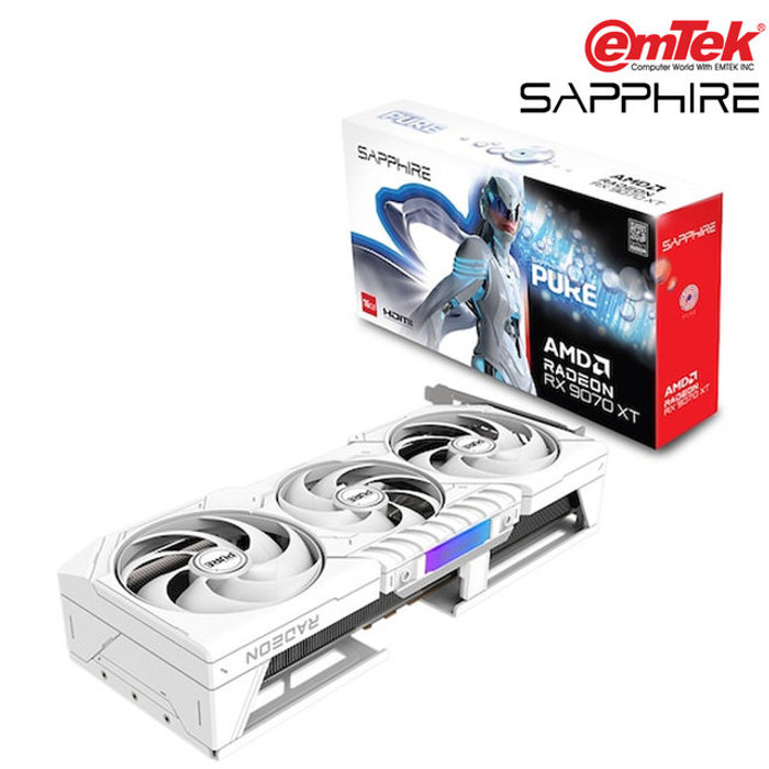 이엠텍 SAPPHIRE 라데온 RX 9070 XT PURE OC D6 16GB 그래픽카드 VGA