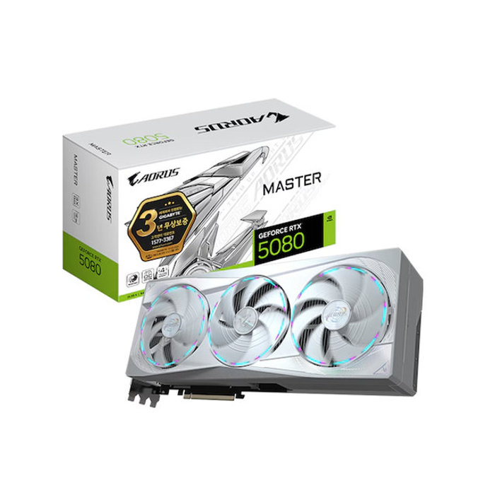 기가바이트 AORUS 지포스 RTX 5080 MASTER ICE D7 16GB 제이씨현--