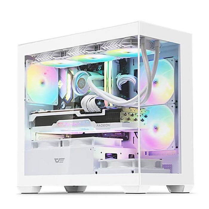 다크플래쉬 DS900M RGB 강화유리 화이트 미니타워 PC케이스