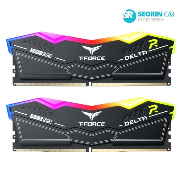 서린공식 팀그룹 T-Force DDR5-5600 CL40 Delta RGB 블랙 패키지 32GB 16Gx2