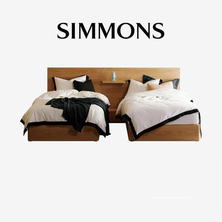 (주)시몬스 2개묶음/레귤러타입 D2181A. 뷰티레스트 자스민 침대 2개+협탁 SS+SS/Q+SS/Q+Q