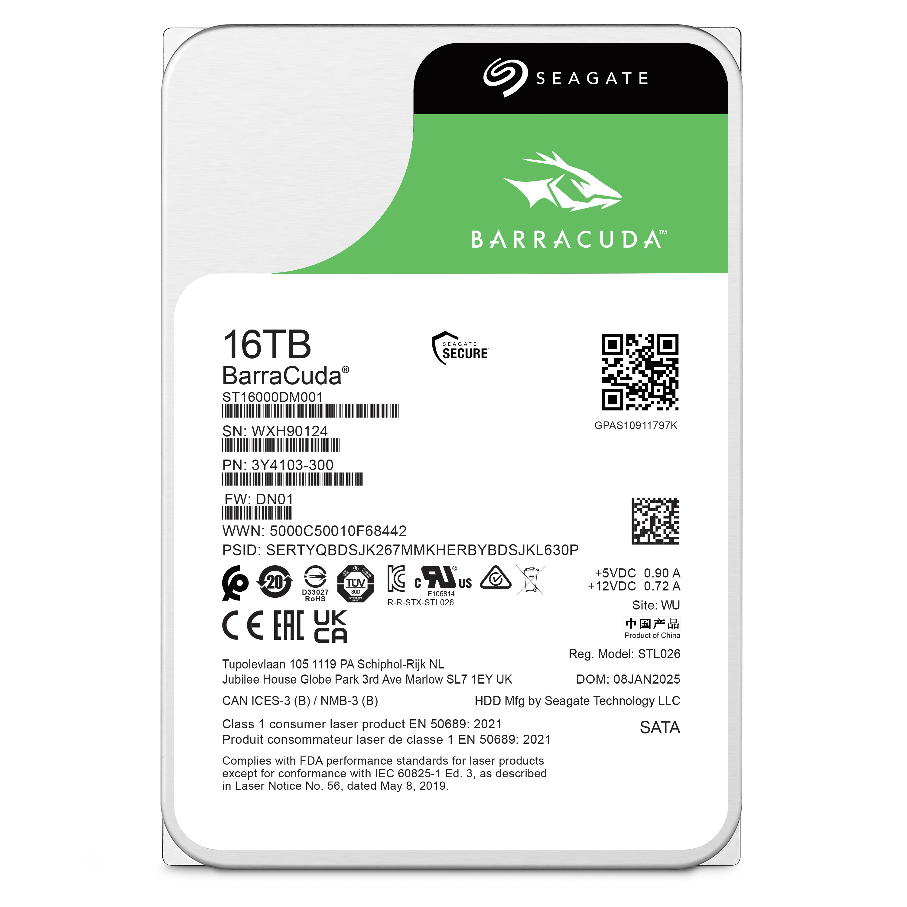 씨게이트 Barracuda HDD ST16000DM001 하드디스크 16TB