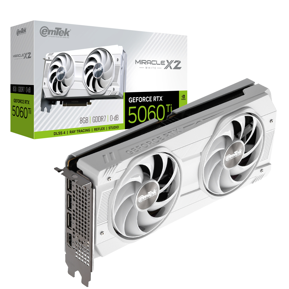 (주)이엠텍아이엔씨 이엠텍 지포스 RTX 5060 Ti MIRACLE X2 WHITE D7 8GB