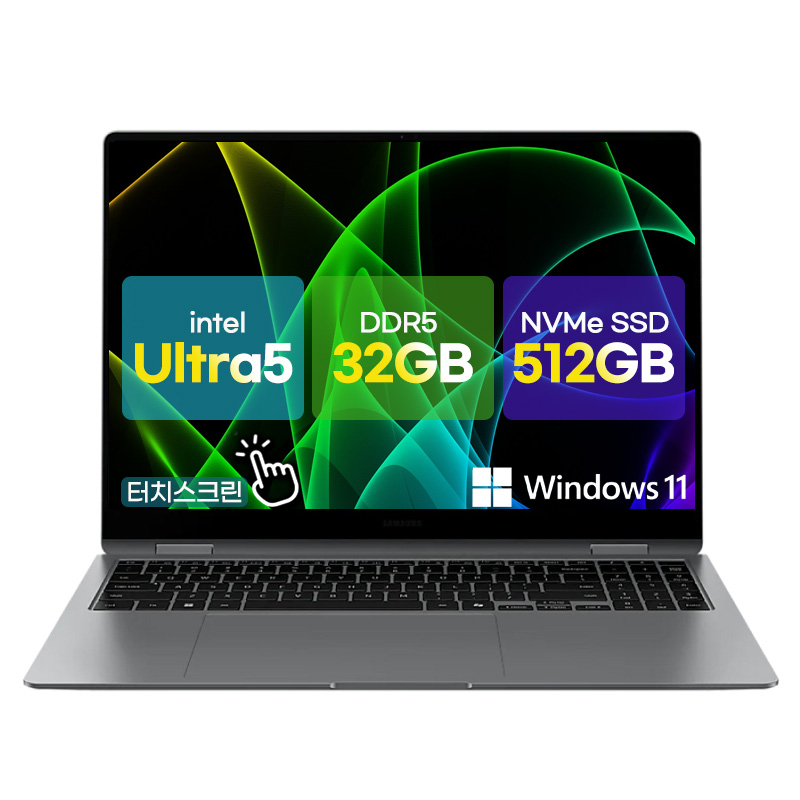 삼성전자 -최종258만- 갤럭시북5 프로 NT960XHZ-AD52G WIN11H 터치화면 울트라5 32G/512G 3K해상도 120Hz 쿼드스피커 지문인식 썬더볼트 AI 사무노트북